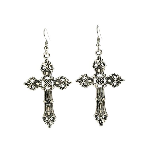 Gothic Cross Earrings - Picture 2 of 6